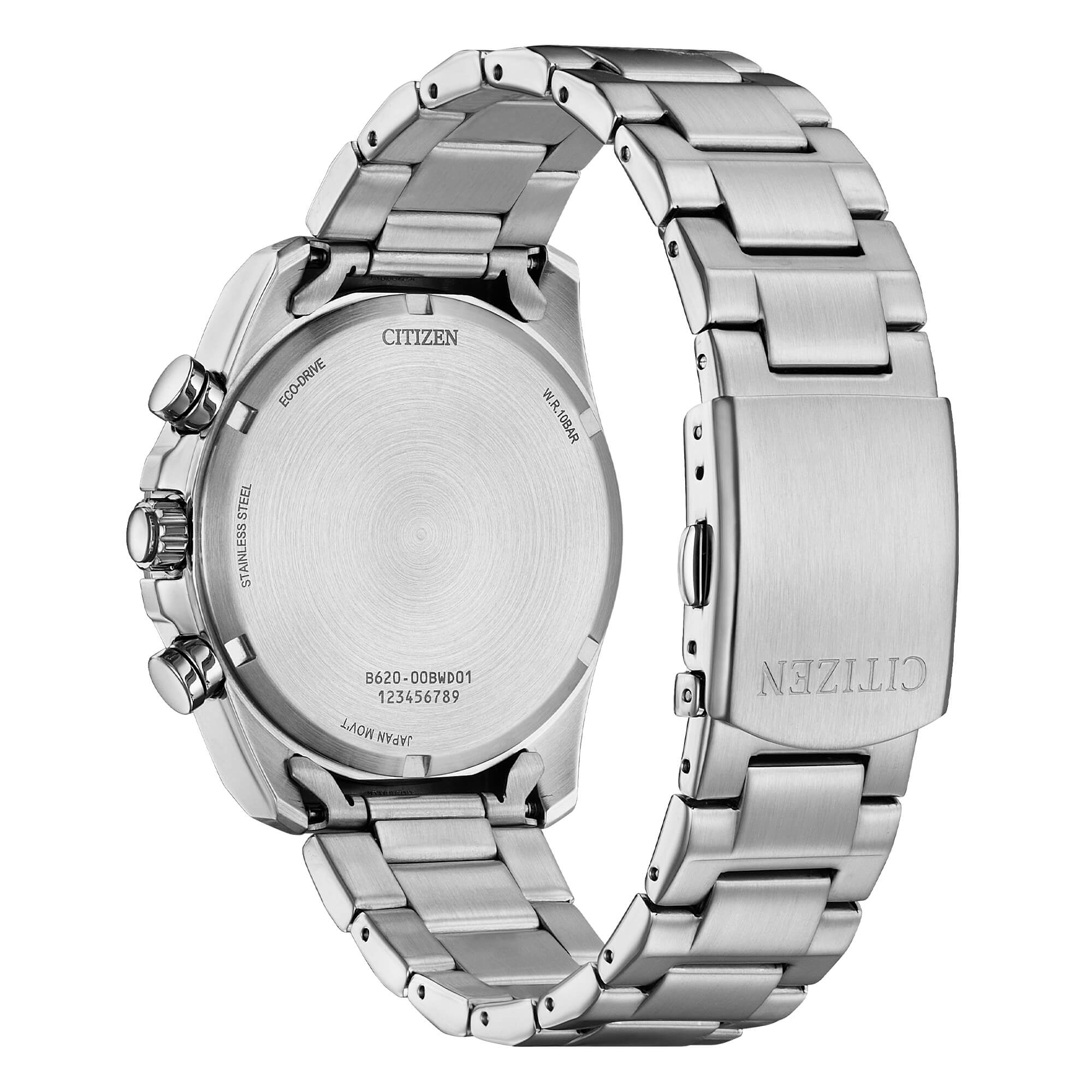 Orologio Uomo Citizen Verde Pilot Eco-Drive Cronografo Acciaio Data CA4640-50X